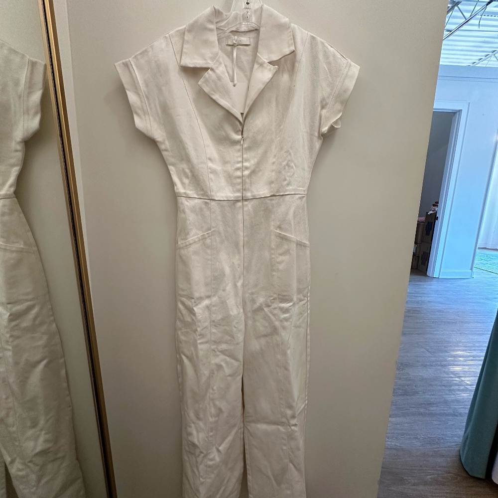 Vita Grace denim jumpsuit white xs
